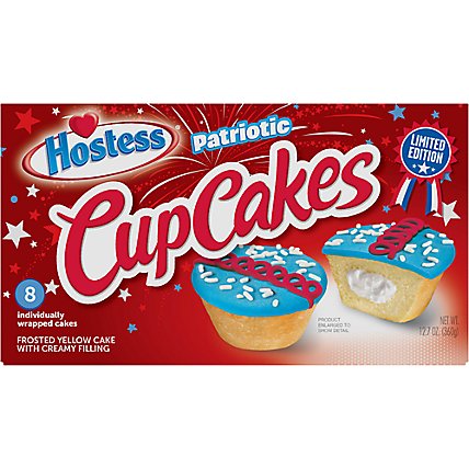 Hostess Patriotic Cup Cakes 8 Count - 12.7 Oz - Image 1