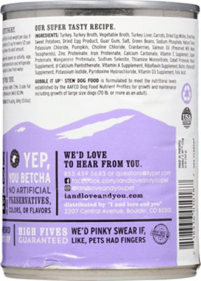 I and love and you Gobble It Up Stew Wet Dog Food - 13 Oz - Image 4