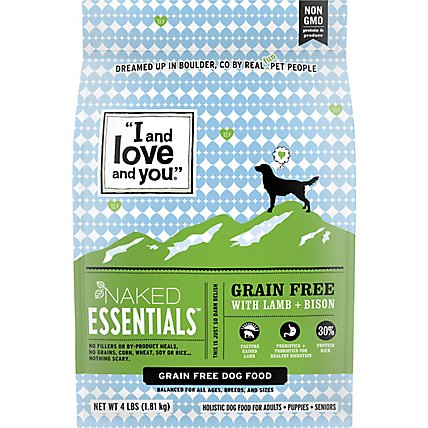 I And Love And You Naked Essentials Dog Food Lamb & Bison Bag - 4 Lb - Image 2