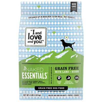 I and love and you Naked Essentials Lamb + Bison Dry Dog Food - 4 Lb