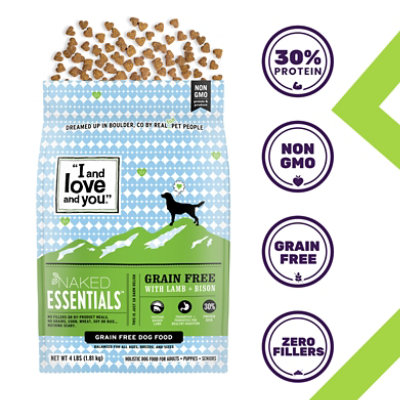 I and love and you Naked Essentials Lamb + Bison Dry Dog Food - 4 Lb - Image 3