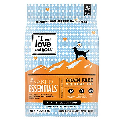 I And Love And You Naked Essentials Dog Food Chicken & Duck Bag - 4 Lb - Image 3
