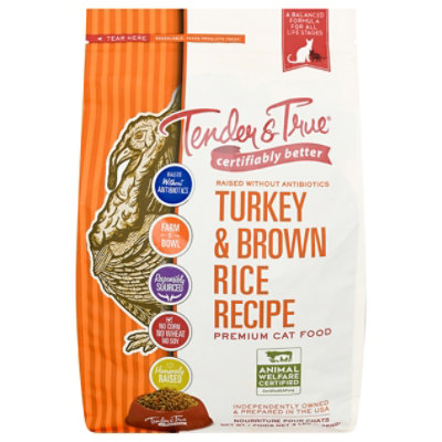 Tender & True Premium Cat Food Turkey and Brown Rice Recipe - 3 Lb