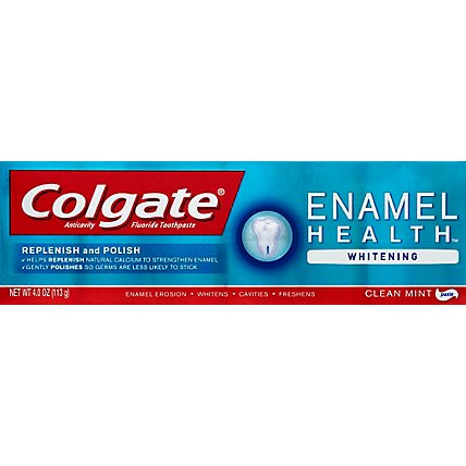 Colgate Toothpaste Enamel Health Anticavity Fluoride Whitening Clean Mint Paste - 4 Oz - Image 1