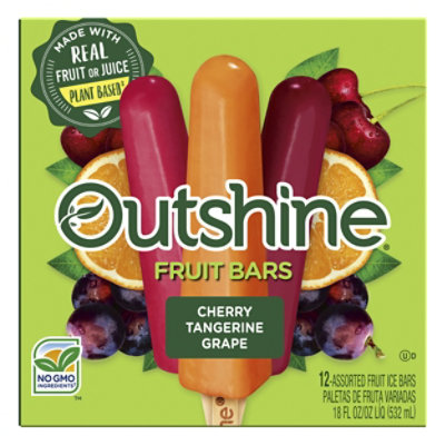 Outshine Cherry Tangerine And Grape Frozen Fruit Pops Variety Pack - 12 Count