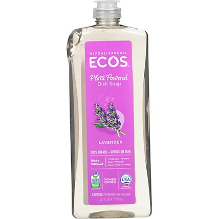 ECOS Dishmate Dish Liquid Lavender Bottle - 25 Fl. Oz. - Image 2