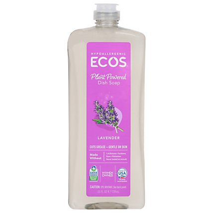 ECOS Dishmate Dish Liquid Lavender Bottle - 25 Fl. Oz. - Image 1