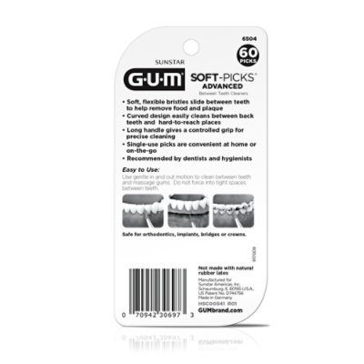 GUM Soft Picks Advanced Dentist Recommended Dental Floss Picks - 60 Count - Image 2