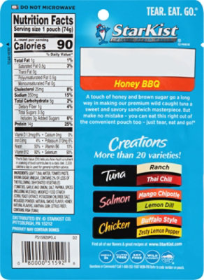 StarKist Tuna Creations Tuna Chunk Light Honey Bbq - 2.6 Oz - Image 6