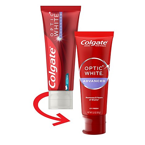 Colgate Optic White Advanced Teeth Whitening Toothpaste Icy Fresh - 3.2 Oz
