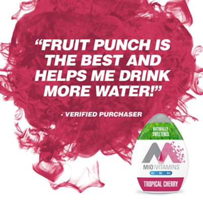 MiO Vitamins Tropical Cherry Naturally Flavored & Sweetened Liquid Water Enhancer - 1.62 Fl. Oz. - Image 8