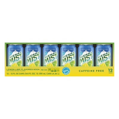 Sierra Mist Soda TWST Caffeine Free Lemon Lime Cans - 12-12 Fl. Oz.