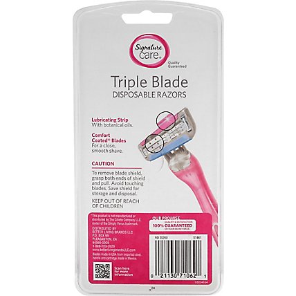Signature Care Razor Disposable Triple Blade For Sensitive Skin - 4 Count - Image 4