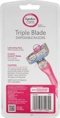 Signature Select/Care Razor Disposable Triple Blade For Sensitive Skin - 4 Count - Image 4