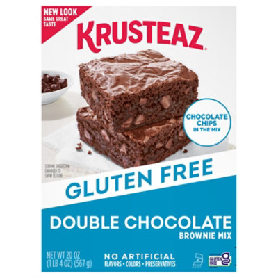 KRUSTEAZ Brownie Mix Supreme Gluten Free Thick & Creamy Double Chocolate Box - 20 Oz