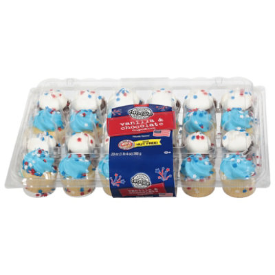 Cupcake Cake Assorted Patriotic - Each