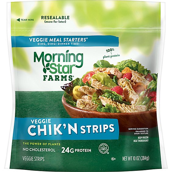 MorningStar Farms Meatless Chicken Strips Plant Based Protein Vegan Meat Original - 10 Oz