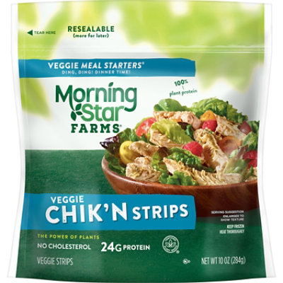MorningStar Farms Meatless Chicken Strips Plant Based Protein Vegan Meat Original - 10 Oz