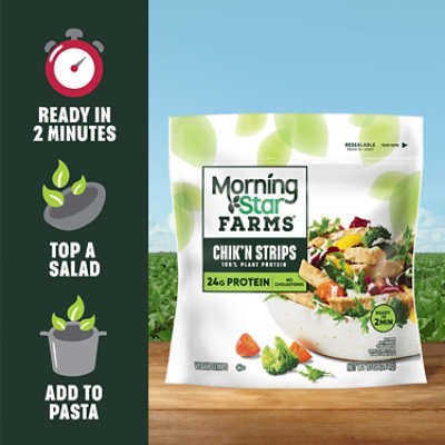 MorningStar Farms Meal Starters Chikn Strips Original Vegan Plant Based Protein - 10 Oz - Image 3