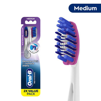 Oral-B Pro-Flex Stain Eraser Toothbrushes Medium Value Pack - 2 Count - Image 1