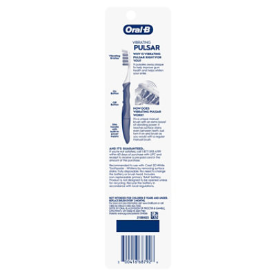 Oral-B Pulsar Whitening Battery Powered Toothbrush Soft - 2 Count - Image 8