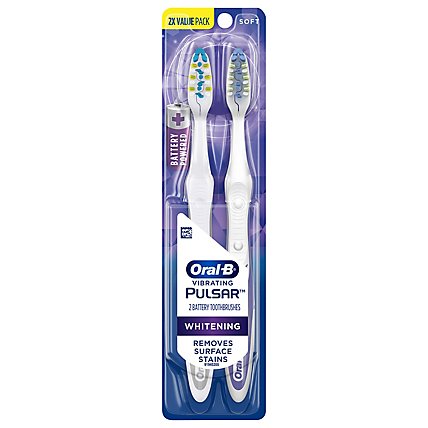 Oral-B Pulsar Whitening Battery Powered Toothbrush Soft - 2 Count - Image 2