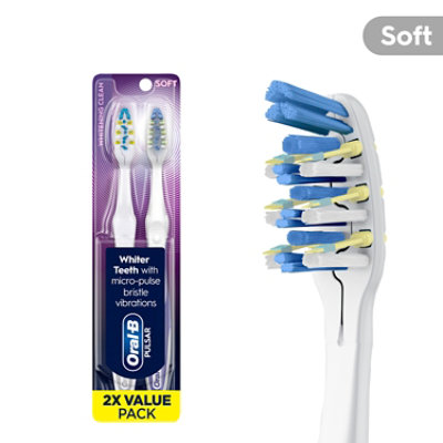 Oral-B Pulsar Whitening Battery Powered Toothbrush Soft - 2 Count - Image 1