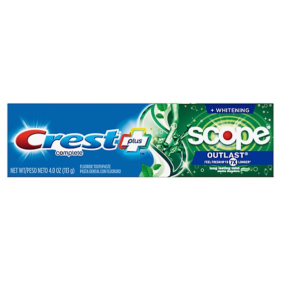 Crest Complete + Scope Outlast Mint Whitening Toothpaste - 4 Oz