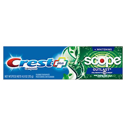 Crest Complete + Scope Outlast Mint Whitening Toothpaste - 4 Oz - Image 1