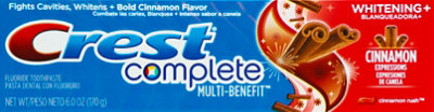 Crest Plus Complete Whitening Fluoride Toothpaste Cinnamon Rush - 6 Oz - Image 2