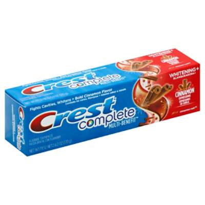 Crest Plus Complete Whitening Fluoride Toothpaste Cinnamon Rush - 6 Oz