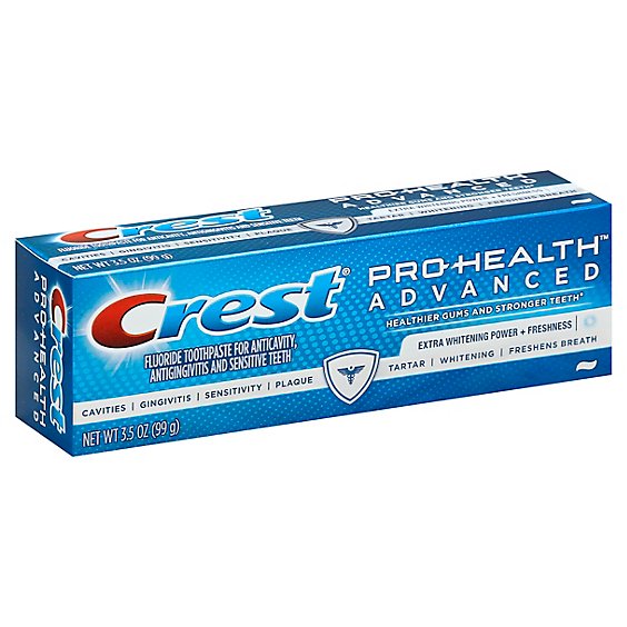 Crest Pro-Health Advanced Toothpaste Fluoride Anticavity Extra Whitening + Freshness - 3.5 Oz