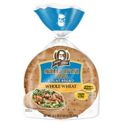 Papa Pita 100% Wheat Greek Pita - 16.8 Oz