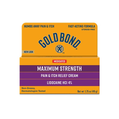 GOLD BOND Pain & Itch Relief Cream Multi-Symptom Maximum Strength - 1.75 Oz - Image 2