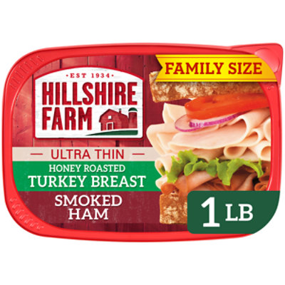 Hillshire Farm Ultra Thin Honey Turkey & Smoked Ham Variety Pack - 16 Oz - Image 1