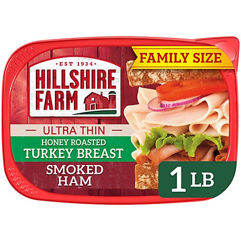 Hillshire Farm Ultra Thin Honey Turkey & Smoked Ham Variety Pack - 16 Oz
