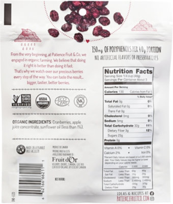 Whole & Juicy Dried Cranberries Sweetened With Apple Juice Organic - 4 Oz - Image 6