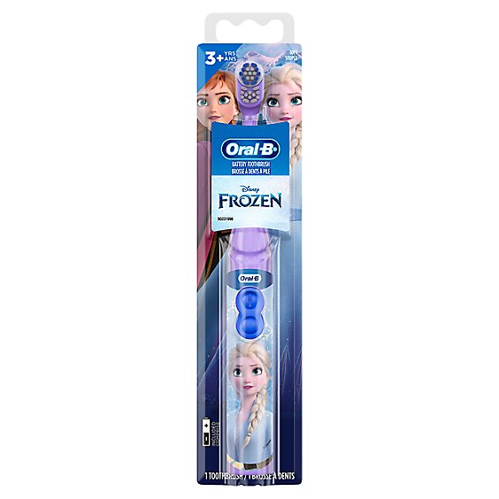 Oral B Kids Toothbrush Battery Powered Kids 3+ Disneys Frozen Soft Bristles - Each