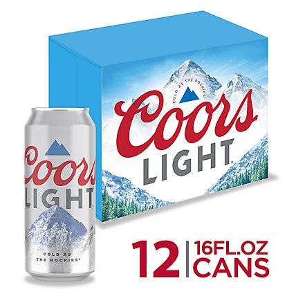 Coors Light Beer American Style Light Lager 4.2% ABV Cans - 12-16 Fl. Oz. - Image 1