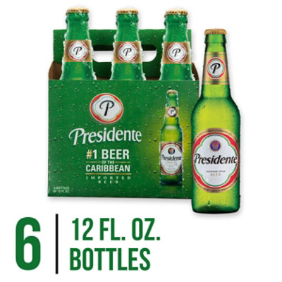 Presidente Pilsener Beer Bottles - 6-12 Fl. Oz. - Image 1
