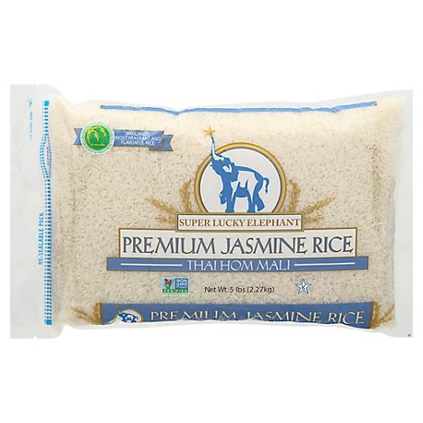 Super Lucky Elephant Rice Jasmine Long Grain Fragrant - 5 Lb