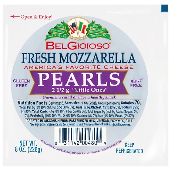 BelGioioso Fresh Mozzarella Cheese Pearls Mini Snacking Cheese  - 8 Oz