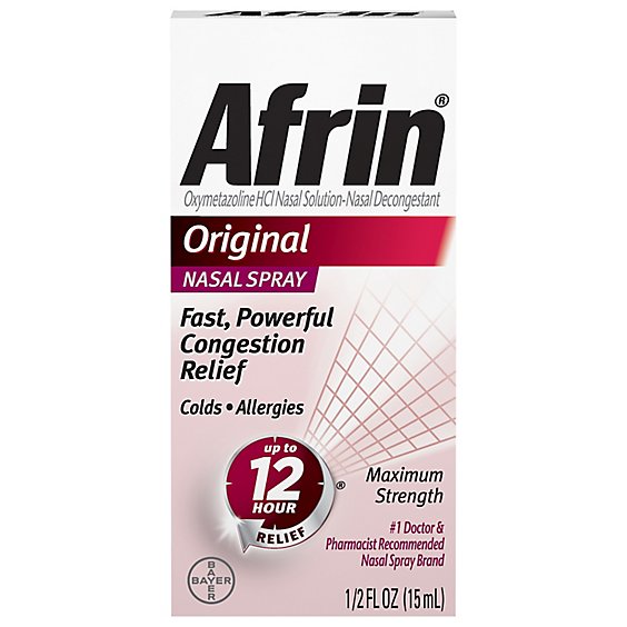 Afrin Nasal Spray Maximum Strength Original - 0.5 Fl. Oz.