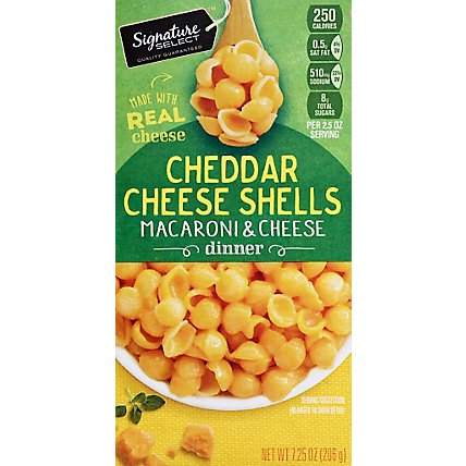 Signature SELECT Macaroni & Cheese Dinner Cheddar Cheese Shells Box - 7.25 Oz - Image 2