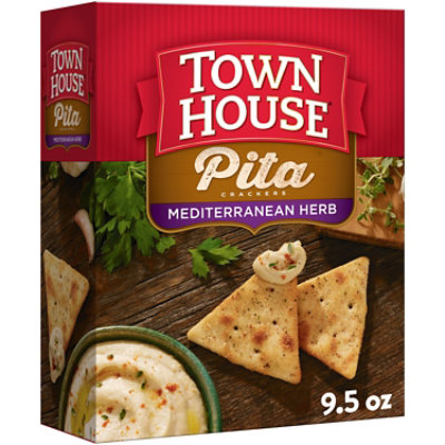 Town House Pita Crackers Ready To Dip Snacks Mediterranean Herb - 9.5 Oz - Image 1