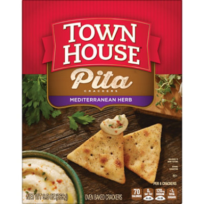 Town House Pita Crackers Ready To Dip Snacks Mediterranean Herb - 9.5 Oz - Image 6