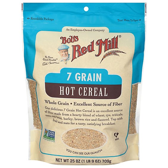 Bobs Red Mill Cereal Hot 7 Grain Contains Flaxseed - 25 Oz