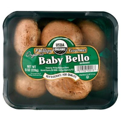 O Organics Organic Baby Bella Whole Mushrooms - 8 Oz