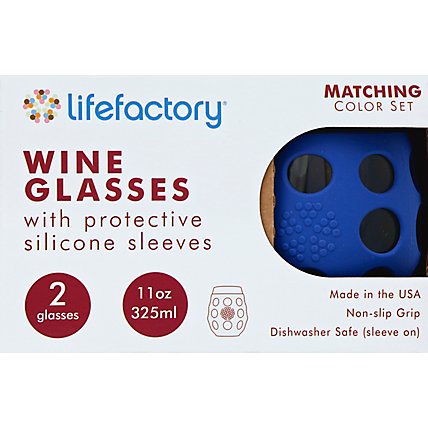 Lifefactory Wine Glass 2pk Cobalt - 11 Oz - Image 2