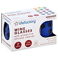 Lifefactory Wine Glass 2pk Cobalt - 11 Oz - Image 1